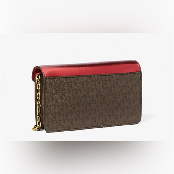 Michael Kors Jet Set Travel Crimson Logo Clutch Crossbody – Brand New with tag - Picture 2 of 16